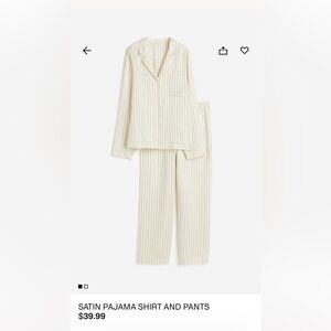 H&M Women’s NWT Medium Satin Pajama Shirt & Pants